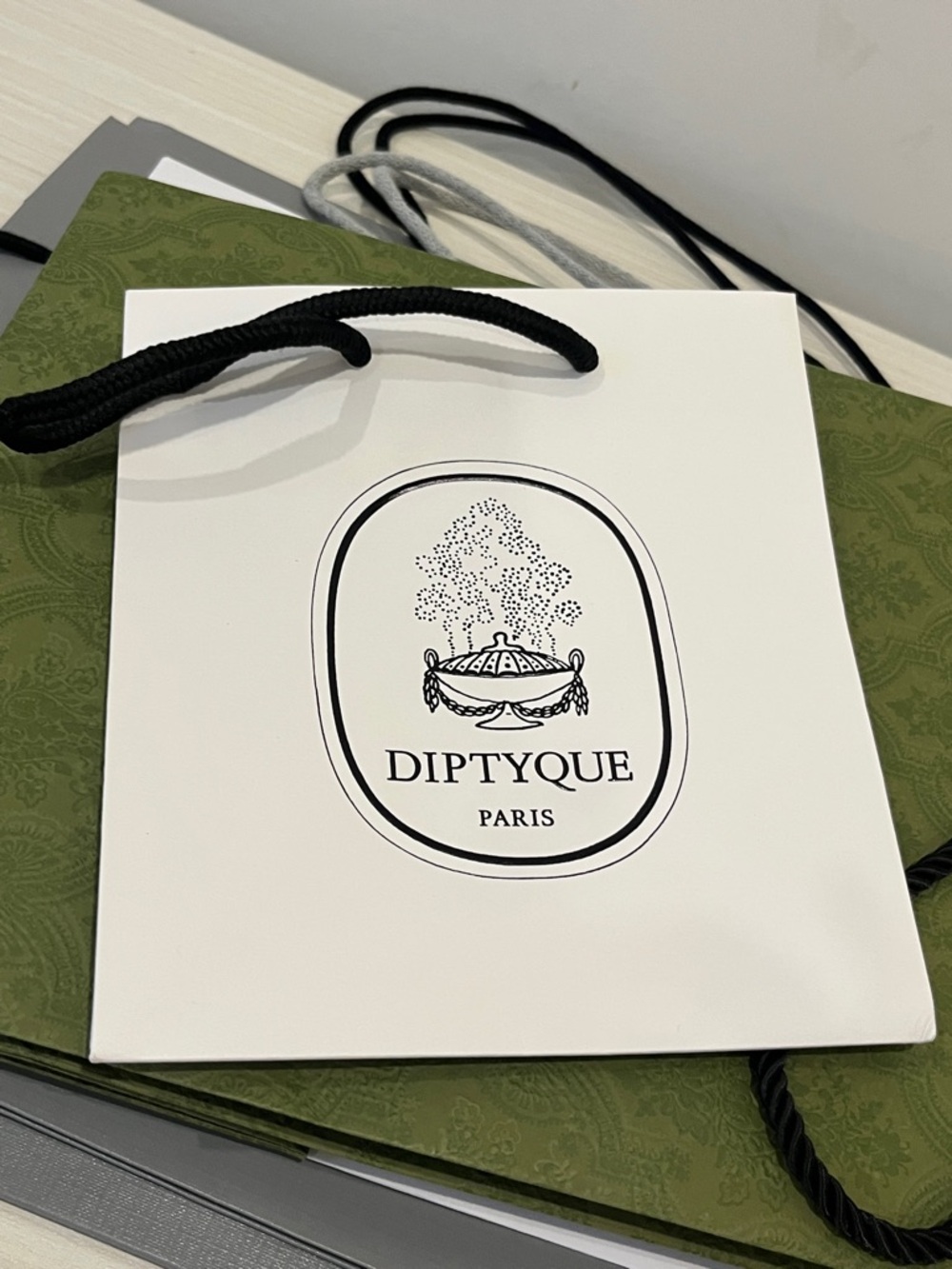 diptyque White and Black Logo Shopping Bag New GWP